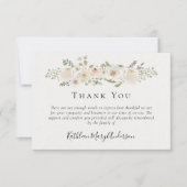 White Flowers Funeral Sympathy Floral Bedankkaart (Voorkant)