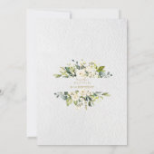 White Flowers Gold Baptism 1e verjaardag Kaart (Achterkant)