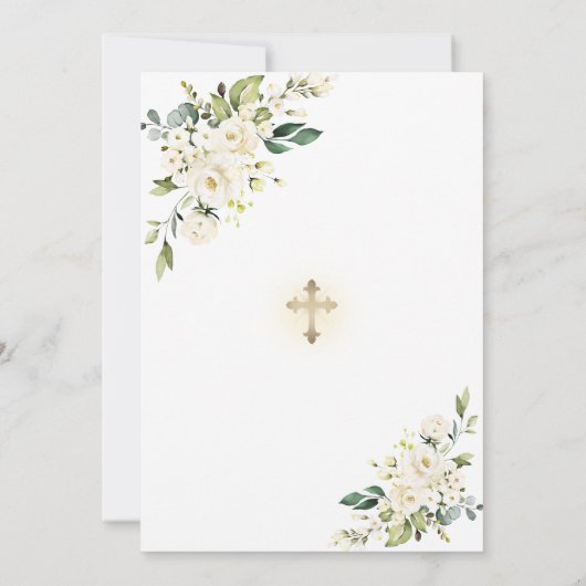 White Flowers Gold Confirmation Postponed Update Kaart (Achterkant)