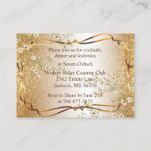 White Flowers & Gold Glitter Informatiekaartje (Achterkant)