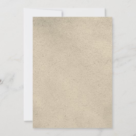 White Flowers Golden Modern Wedding Invitation Kaart (Achterkant)