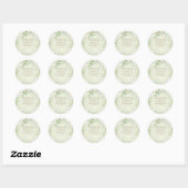 White Flowers Green Backyard Baby shower Address Ronde Sticker (Vel)