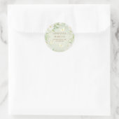 White Flowers Green Backyard Baby shower Address Ronde Sticker (Tas)