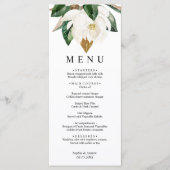 White Flowers & Greenery Leves Floral Wedding Menu (Voorkant)