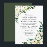 White Flowers Greenery Modern Wedding Invitation Kaart<br><div class="desc">White Floral Greenery Modern Wedding Invitation Zie bijbehorend collectie in Niche en nestwinkel</div>