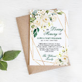 White Flowers & Greenery Sympathie Memory Bedankkaart