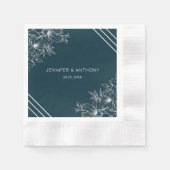 White Flowers Hand Drawn Servet (Voorkant)