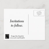 White Flowers Hearts Black Save the date Briefkaar Aankondigingskaart (Achterkant)