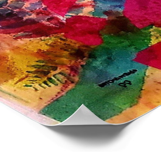 White Flowers in Pink Pot Poster Print (Hoek)