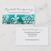 White Flowers Modern Appointment Visitekaartje Afsprakenkaartje (Voorkant / Achterkant)