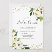 White Flowers Modern Vrijgezellenfeest Brunch Invi Kaart (Voorkant)