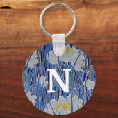 White Flowers Mongram Sleutelhanger (Voorkant)