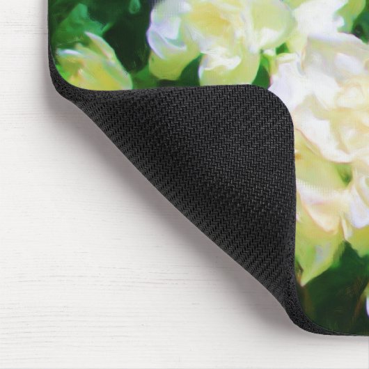 White Flowers Mousepad Muismat (Hoek)