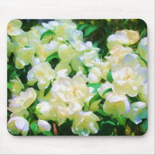 White Flowers Mousepad Muismat