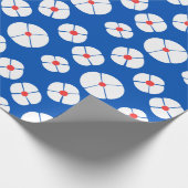 White Flowers on Blue Cadeaupapier (Hoek)
