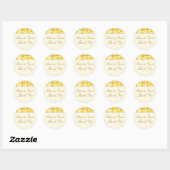White Flowers On Yellow Wedding Sticker (Vel)