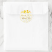 White Flowers On Yellow Wedding Sticker (Tas)