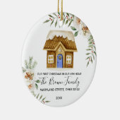 White Flowers Ons eerste kerstfeest in ons nieuwe  Keramisch Ornament (Rechts)