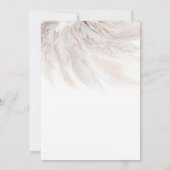 White Flowers Pampas Grass Baby shower Invitation Kaart (Achterkant)