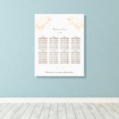 White Flowers Pampas Grass Wedding Seding Chart Canvas Afdruk (Insitu (Houten vloer))