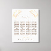White Flowers Pampas Grass Wedding Seding Chart Canvas Afdruk (Voorkant)