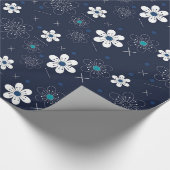 White Flowers Pattern Cadeaupapier (Hoek)