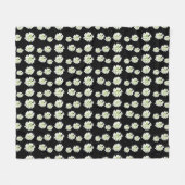 White Flowers Pattern Cust. Fleece Blanket (Voorkant (Horizontaal))