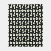 White Flowers Pattern Cust. Fleece Blanket Deken (Voorkant)