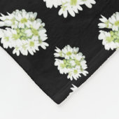 White Flowers Pattern Cust. Fleece Blanket Deken (Hoek)