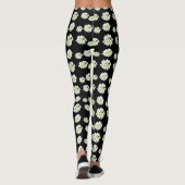 White Flowers Pattern Cust. Leggen Leggings (Achterkant)