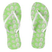 White Flowers Pattern Cust. Teenslippers (Voetbed)