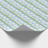 White Flowers Pattern Wrapping Paper Cadeaupapier (Hoek)