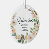 White Flowers Personalized Godmoeder sierement Keramisch Ornament (Rechts)