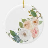 White Flowers Personalized Godmoeder sierement Keramisch Ornament (Achterkant)
