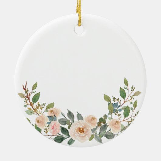 White Flowers Personalized Promise to Godchild Cer Keramisch Ornament (Achterkant)