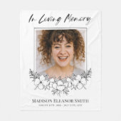 White Flowers Photo in Loving Memory Fleece Deken (Voorkant)