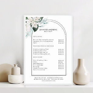 White Flowers Salon prijslijst Poster