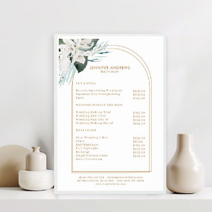 White Flowers Salon prijslijst Poster