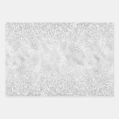 White Flowers Silver Glam Inpakpapier Vel (Voorkant 3)