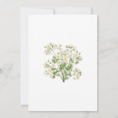 White Flowers Spring Wedding Invitation  Kaart (Achterkant)