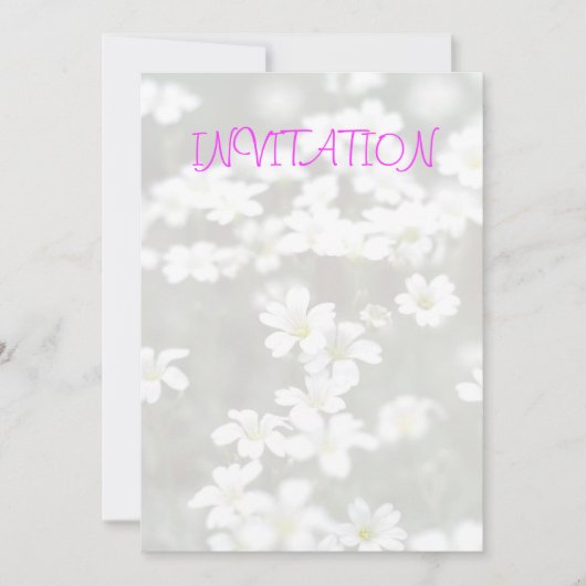 White Flowers Uitnodiging (Voorkant)