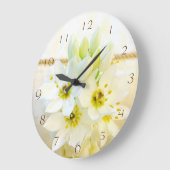 White Flowers Wall klok (Hoek)