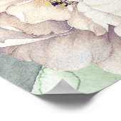 White Flowers  Waterverf Wedding Poster (Hoek)