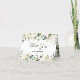 White Flowers Weddenschap Hartelijk dank Bedankkaart
