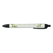 White Flowers Wedding Favor Zwarte Inkt Pen (Bodem)