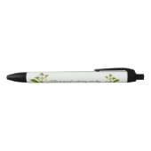 White Flowers Wedding Favor Zwarte Inkt Pen (Bovenkant)