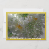 White Flowers Wedding Invitation Kaart (Voorkant)