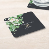 White Flowers Wedding Kartonnen Onderzetters (Schuin)