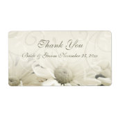 White Flowers Wedding Labels (Voorkant)