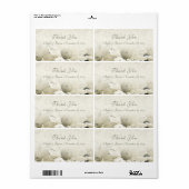 White Flowers Wedding Labels (Full Sheet)